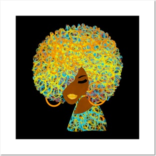 70s Retro Afro Black Woman Posters and Art